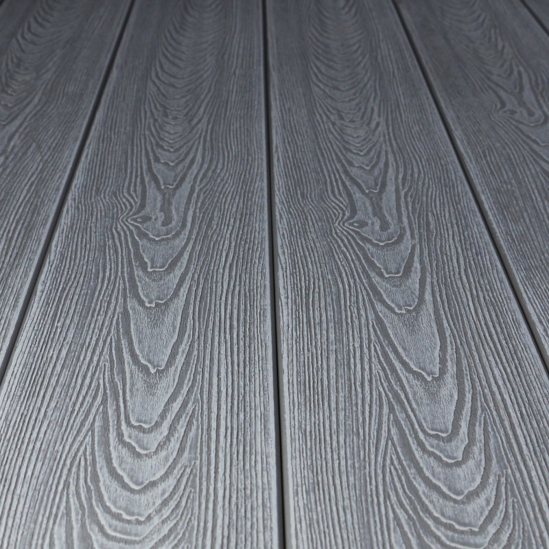 WPC Stufendiele in Holzoptik, 50 x 140 mm, Wellenstruktur, Grau