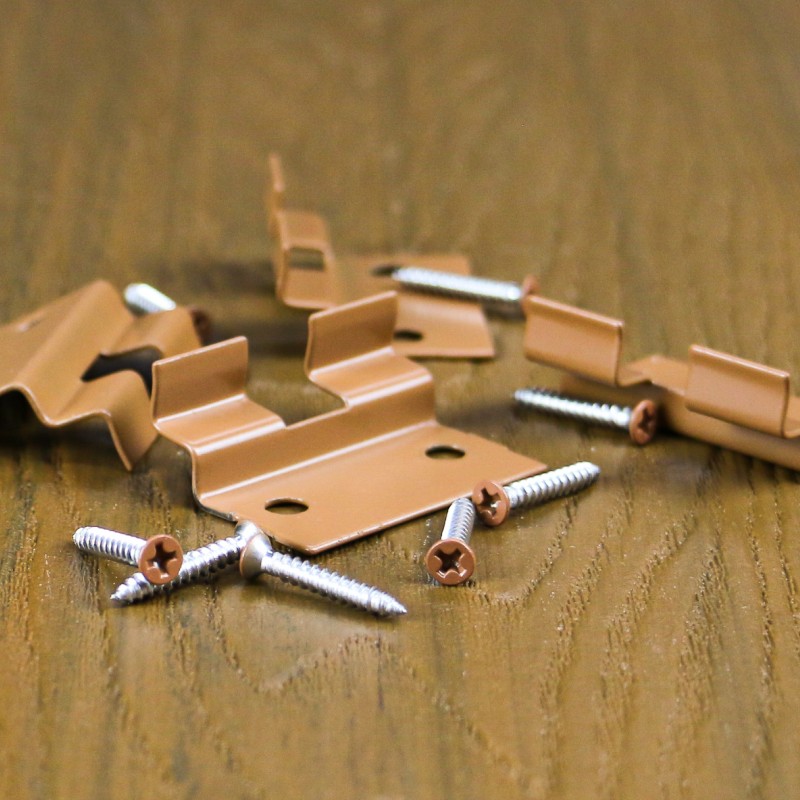 FeelingWood Starterklammer mit Schrauben (Edelstahl), Teak