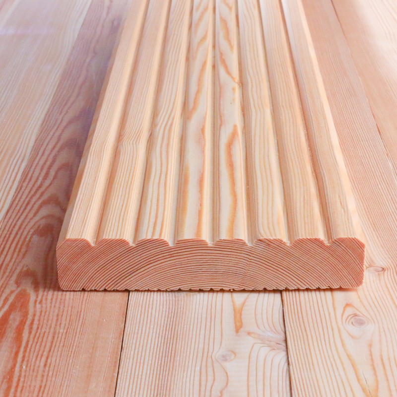 Bausatz Terrasse, Sibirische Lärche, grob I fein genutet, 27 x 142 mm, A/B Sortierung