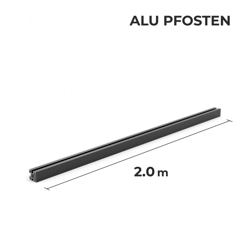 Alu-Pfosten 70 x 70 mm, Schwarz