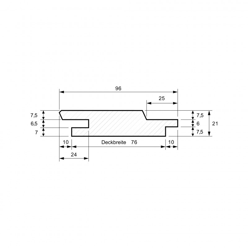 Fassadenprofil Trendliner, 21 x 96 mm, B/C Sortierung