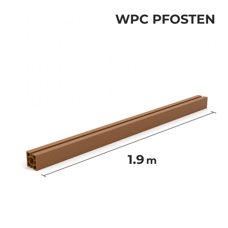 WPC-Pfosten 100 x 100 mm, Hellbraun