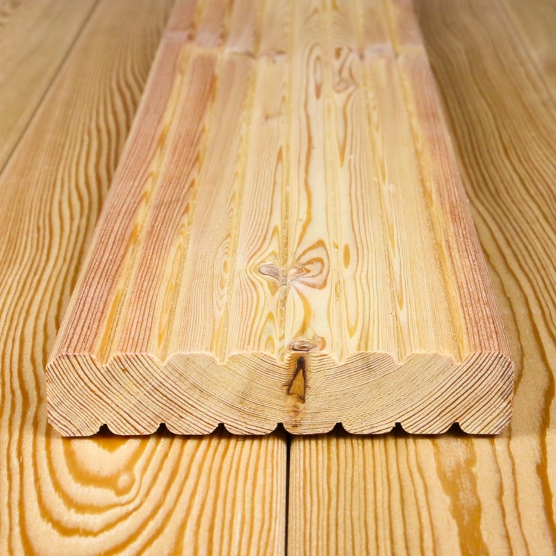 Bausatz Terrasse, Sibirische Lärche, grob genutet, 27 x 142 mm, B/C Sortierung