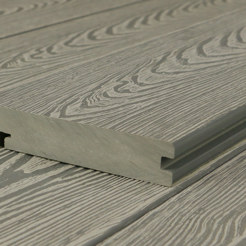 WPC Seitendiele in Holzoptik, 25 x 142 mm, Wellenstruktur, Eiche