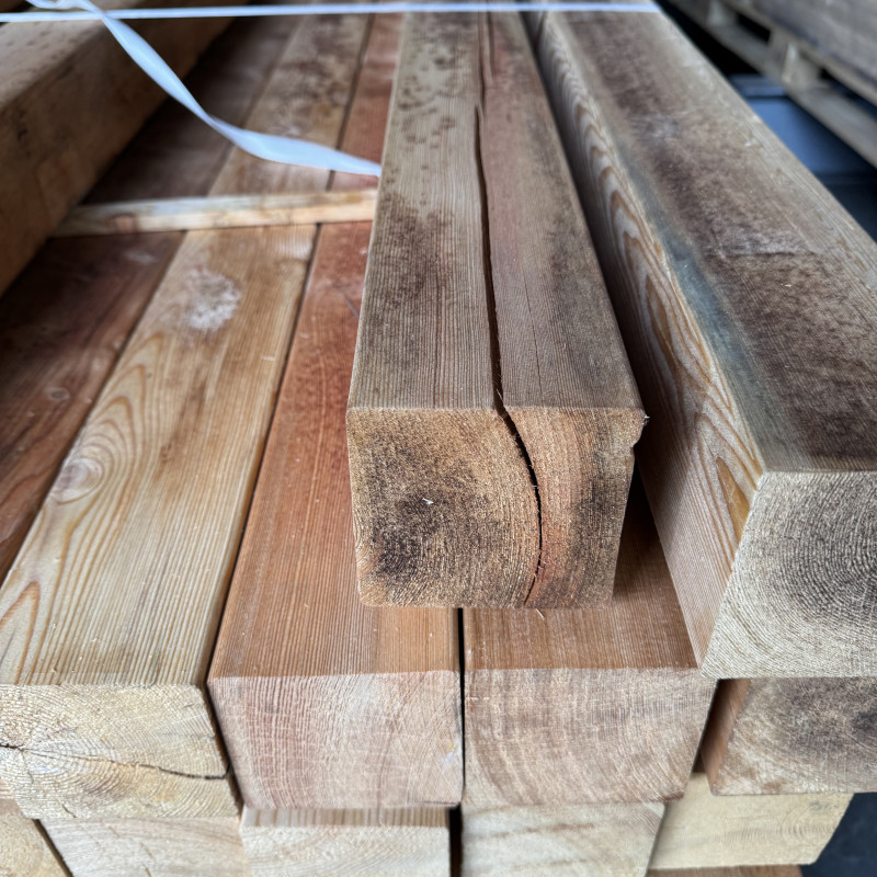 Pfosten aus sibirischer Lärche, 90 x 90 mm, C Sortierung