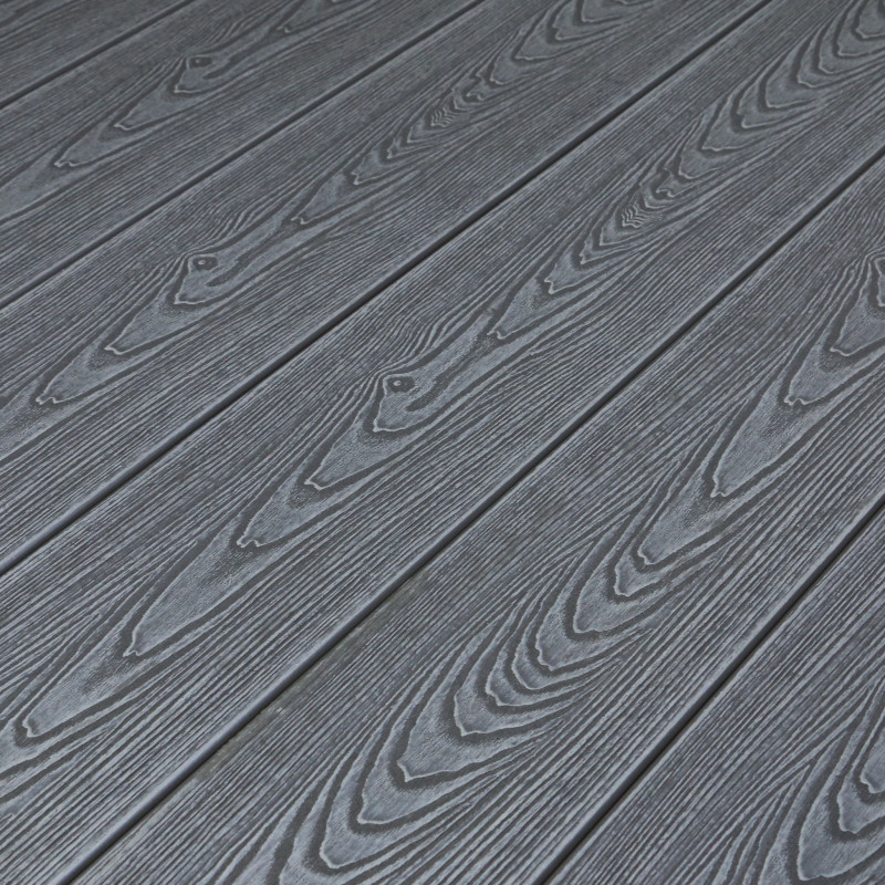 WPC Seitendiele in Holzoptik, 25 x 142 mm, Wellenstruktur, Grau