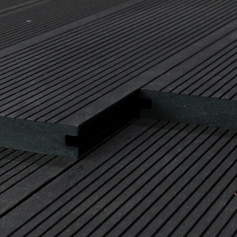 Bausatz, WPC Terrassendiele Massiv, 20 x 140 mm, glatt / fein, Dunkelgrau