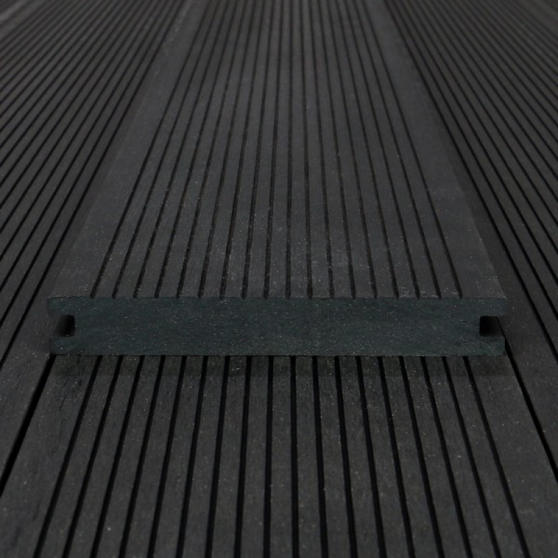 WPC Terrassendiele Massiv, 20 x 140 mm, glatt / fein, Dunkelgrau