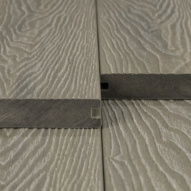 WPC Premium Terrassendiele 2. Generation, Massiv, 23 x 140 mm, Wellenstruktur / glatt, Antik