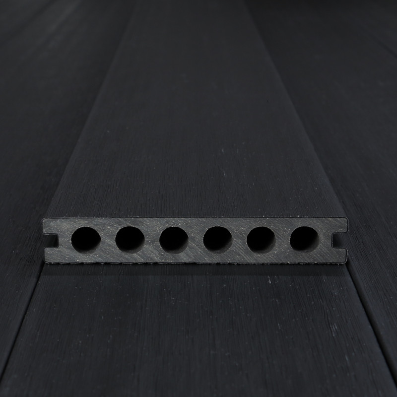 WPC Premium Terrassendiele 2. Generation, 23 x 142 mm, Wellenstruktur / glatt, Dunkelgrau