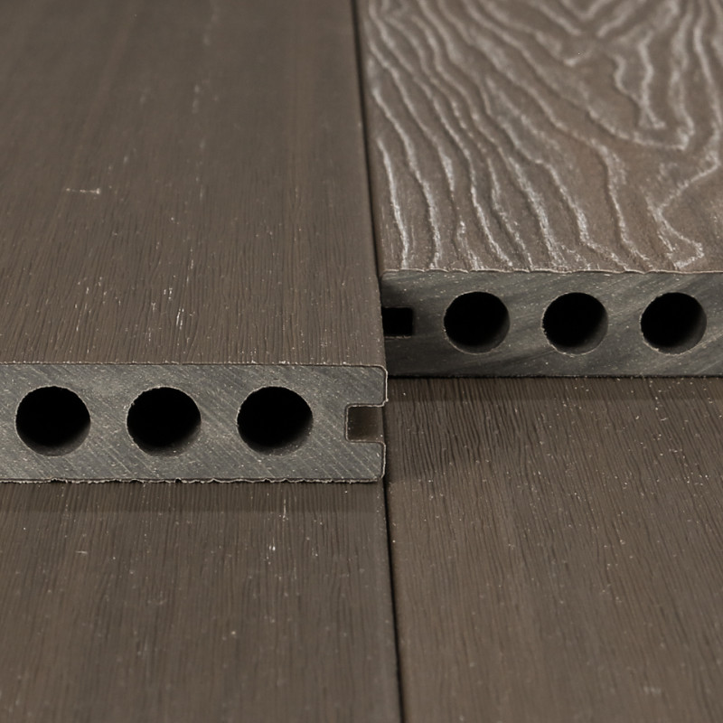 WPC Premium Terrassendiele 2. Generation, 23 x 142 mm, Wellenstruktur / glatt, Walnuss