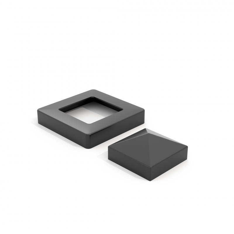 ALU-Pfostenkappen + Sockelblenden, Schwarz