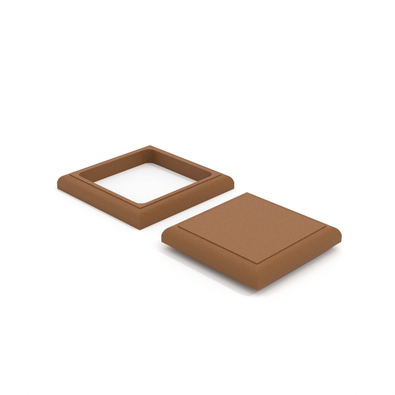 WPC-Pfostenkappen + Sockelblenden, Hellbraun