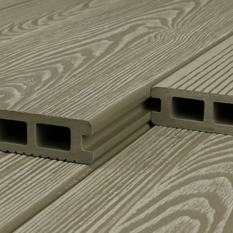 WPC Terrassendiele in Holzoptik, 25 x 148 mm, Wellenstruktur / fein, Eiche