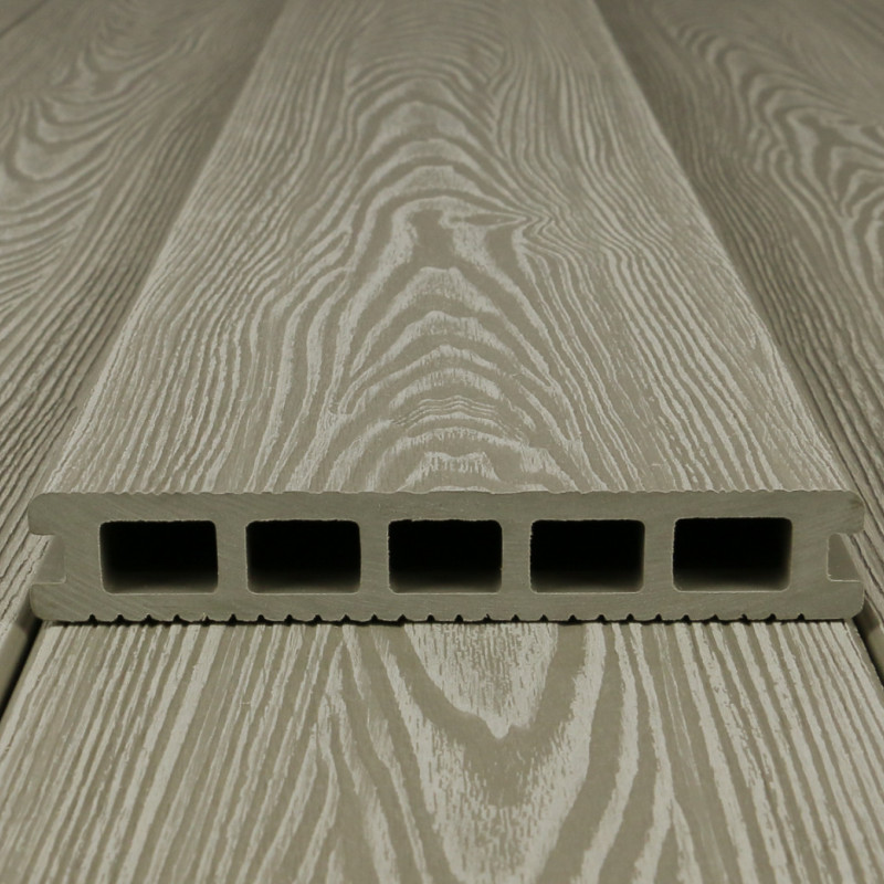 WPC Terrassendiele in Holzoptik, 25 x 148 mm, Wellenstruktur / fein, Eiche