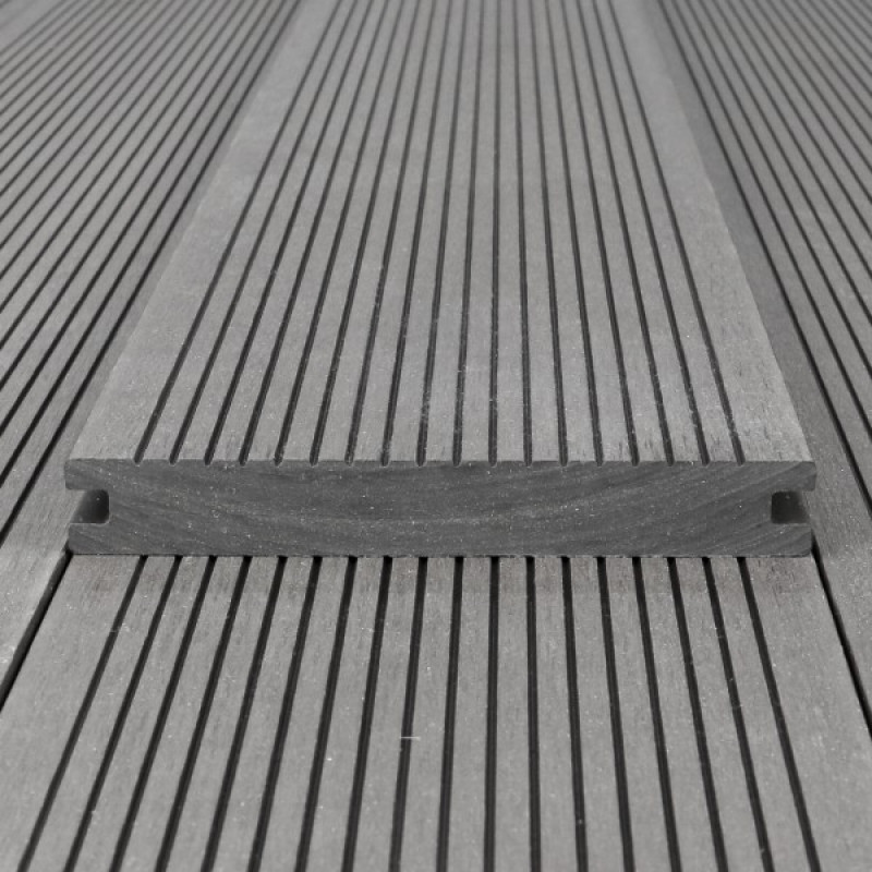 WPC Terrassendiele Massiv, 20 x 140 mm, glatt / fein, Grau