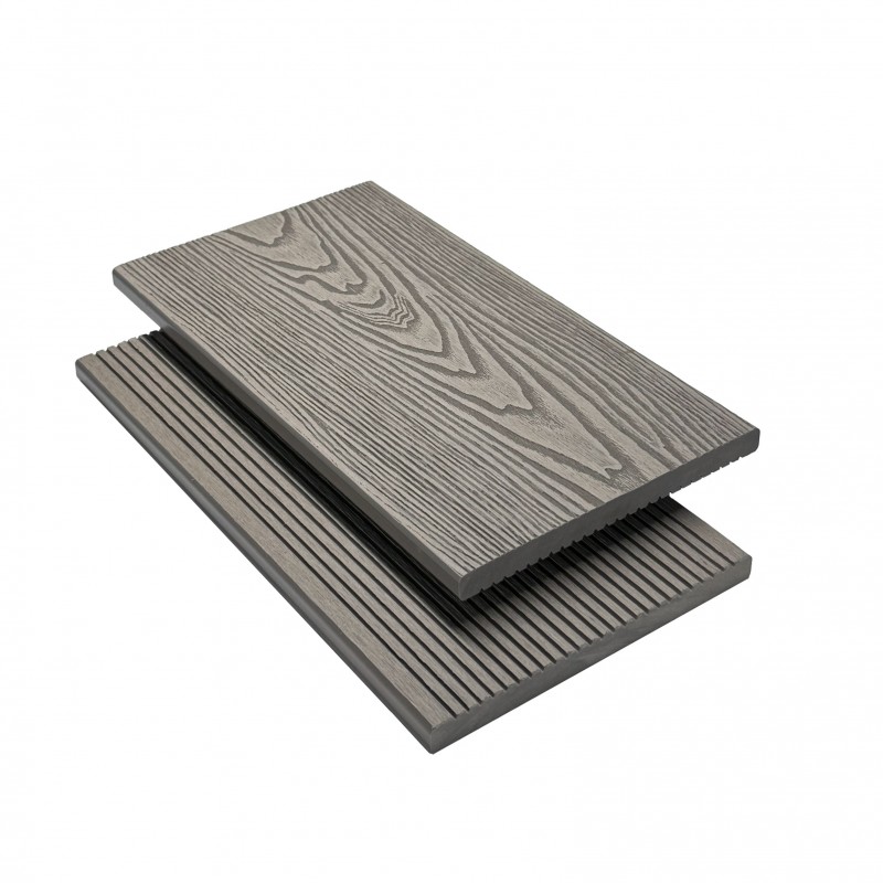 WPC Abschlussleiste in Holzoptik, 11 x 140 mm, Wellenstruktur / fein, Eiche