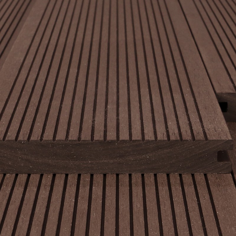 Bausatz, WPC Terrassendiele Massiv, 20 x 140 mm, glatt / fein, Braun