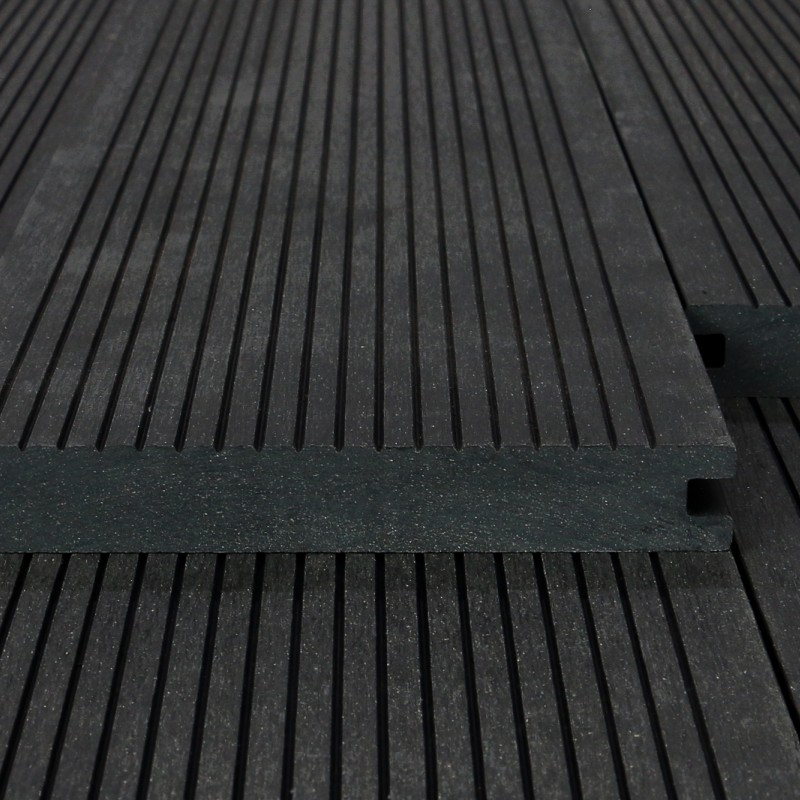 Bausatz, WPC Terrassendiele Massiv, 20 x 140 mm, glatt / fein, Dunkelgrau