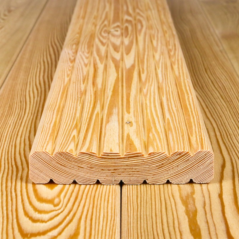 Bausatz Terrasse, Sibirische Lärche, grob genutet, 27 x 142 mm, A/B Sortierung