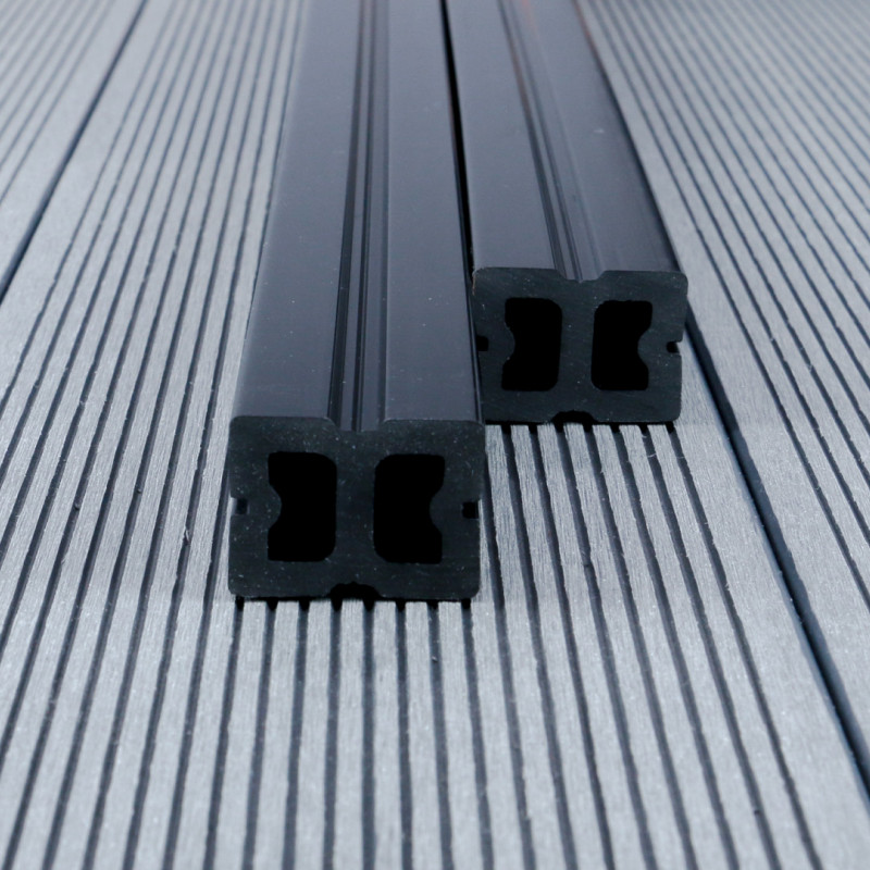 Bausatz, WPC Premium Terrassendiele 2. Generation, 23 x 142 mm, Wellenstruktur / glatt, Dunkelgrau