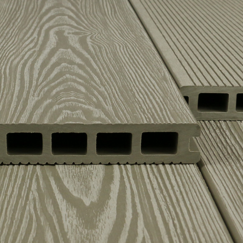 WPC Terrassendiele in Holzoptik, 25 x 148 mm, Wellenstruktur / fein, Eiche