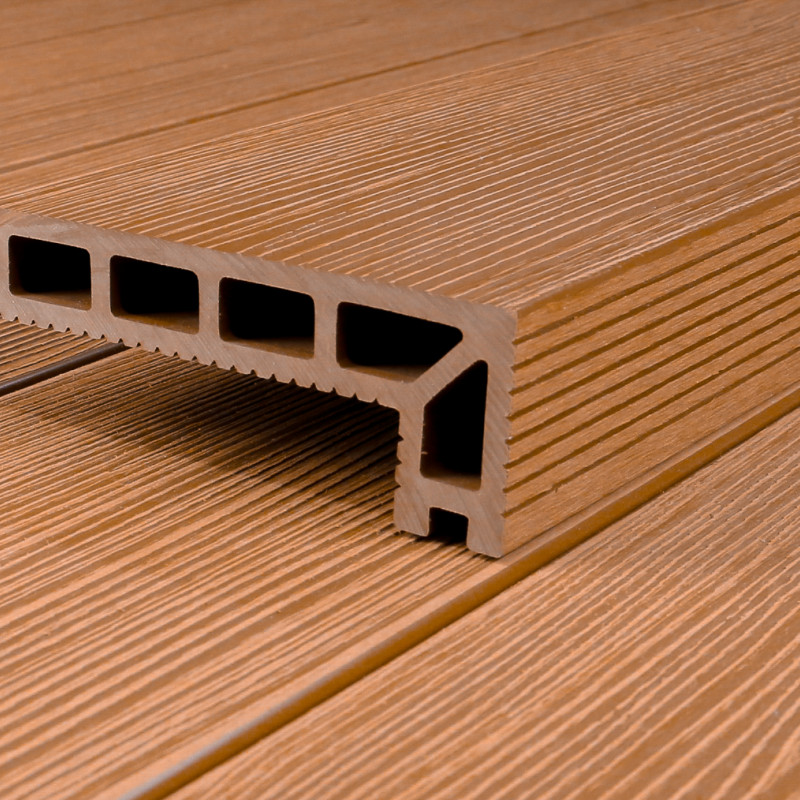 WPC Stufendiele in Holzoptik, 50 x 140 mm, Wellenstruktur, Hellbraun