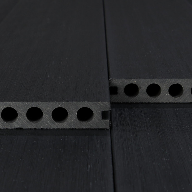 Bausatz, WPC Premium Terrassendiele 2. Generation, 23 x 142 mm, Wellenstruktur / glatt, Dunkelgrau
