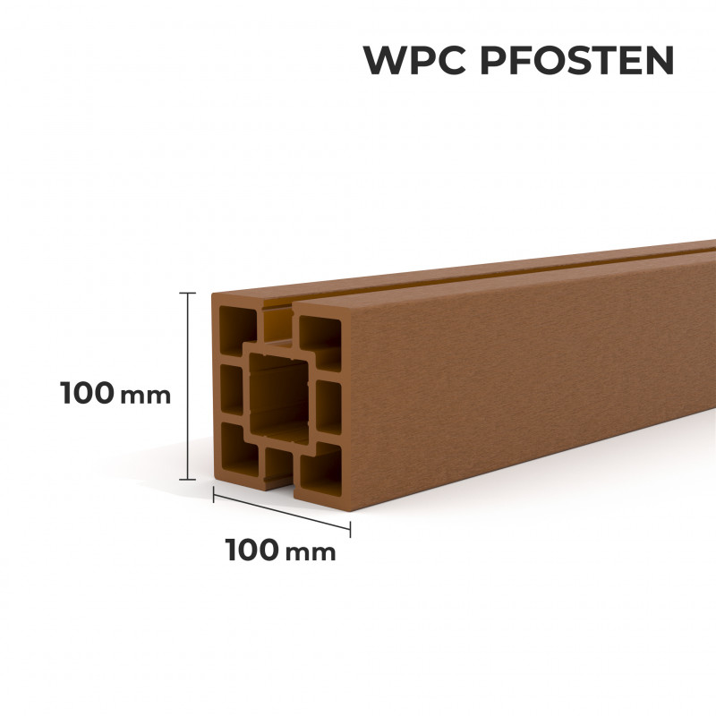 WPC-Pfosten 100 x 100 mm, Hellbraun