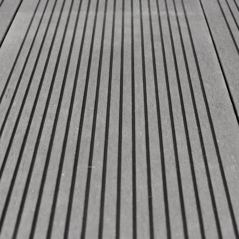 Bausatz, WPC Terrassendiele Massiv, 20 x 140 mm, glatt / fein, Grau