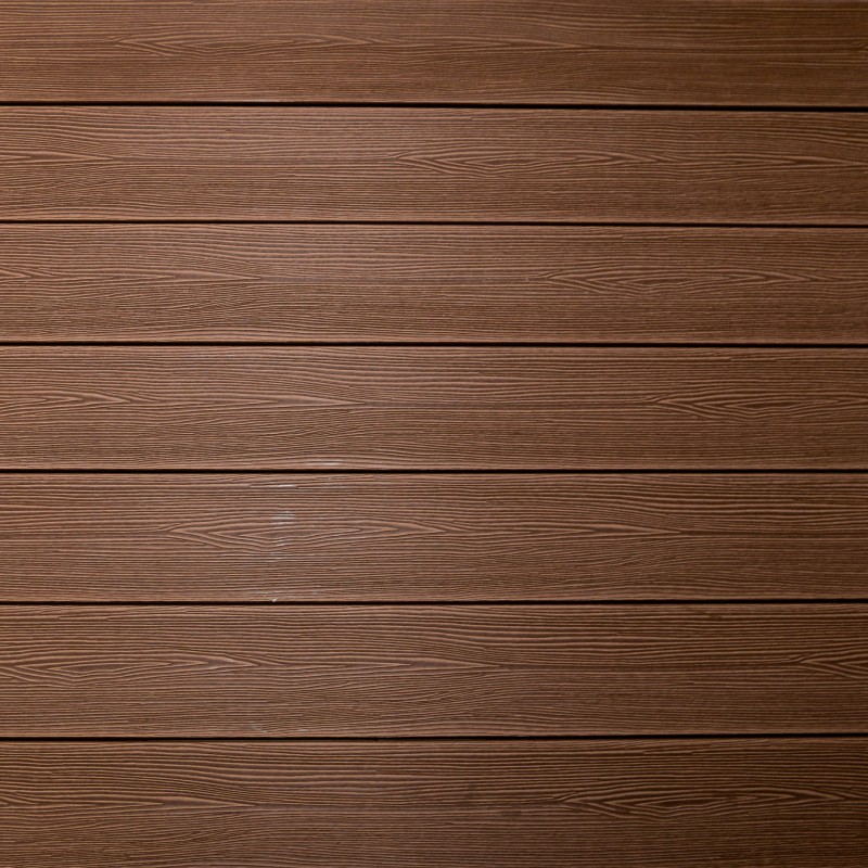 Bausatz, WPC Terrassendiele in Holzoptik, 25 x 148 mm, Wellenstruktur / fein, Dunkelbraun