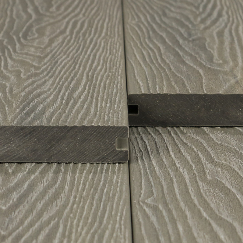 Bausatz, WPC Premium Terrassendiele 2. Generation, Massiv, 23 x 140 mm, Wellenstruktur / glatt, Antik