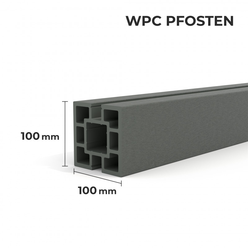 WPC-Pfosten 100 x 100 mm, Grau