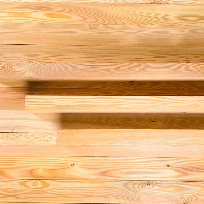 Bausatz Terrasse, Sibirische Lärche, grob I fein genutet, 27 x 142 mm, A/B Sortierung