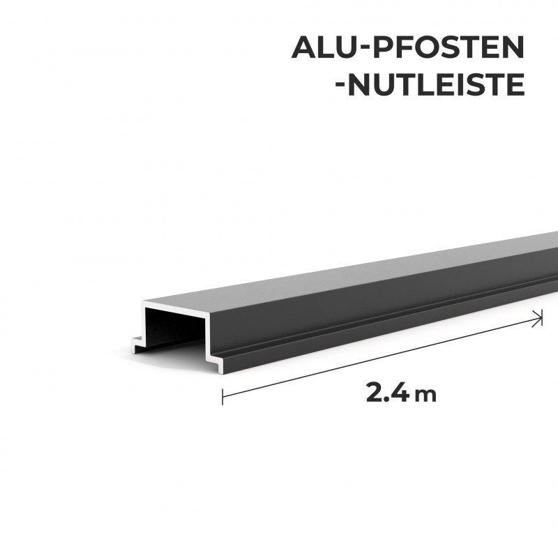 ALU-Pfosten-Nutleisten, Schwarz