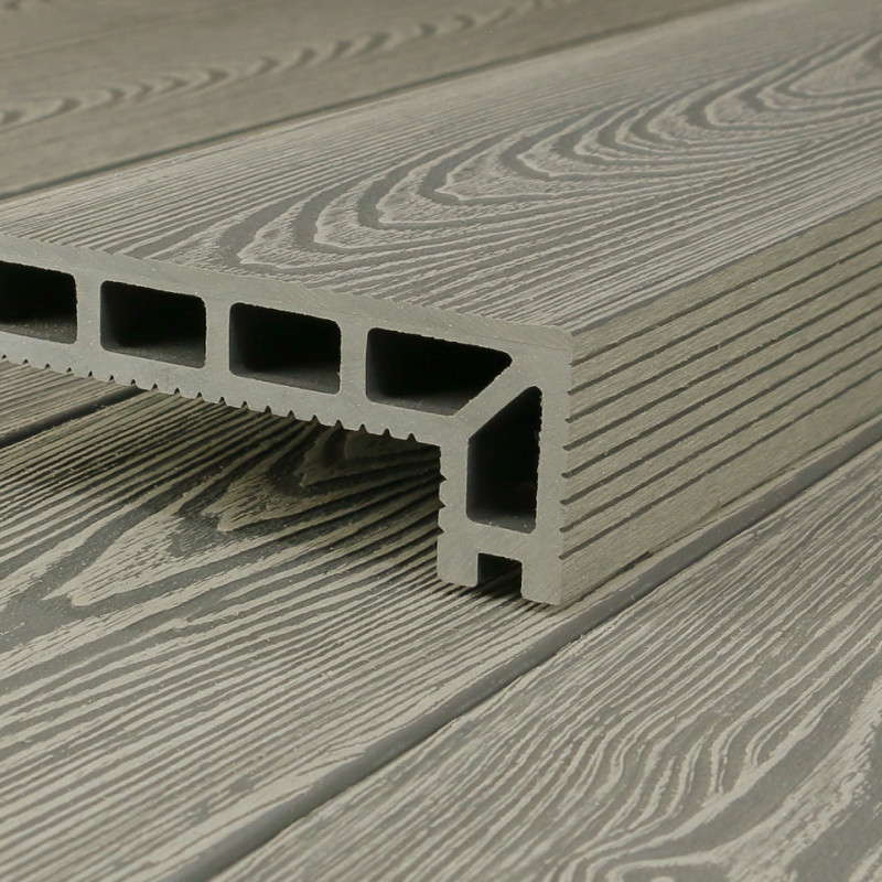 WPC Stufendiele in Holzoptik, 50 x 140 mm, Wellenstruktur, Eiche