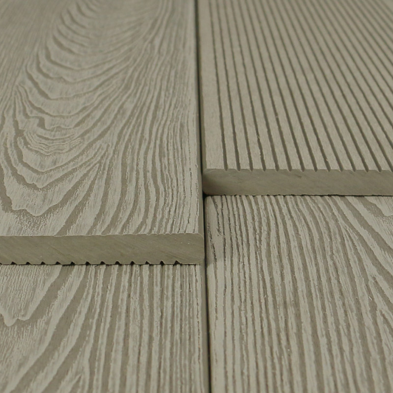 WPC Abschlussleiste in Holzoptik, 11 x 140 mm, Wellenstruktur / fein, Eiche