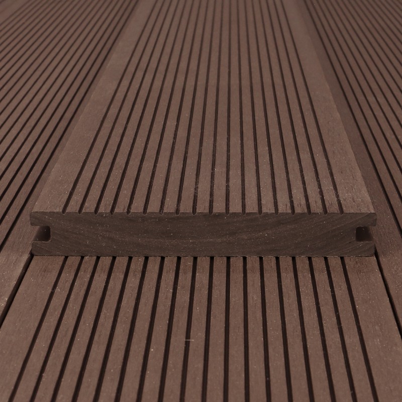 Bausatz, WPC Terrassendiele Massiv, 20 x 140 mm, glatt / fein, Braun