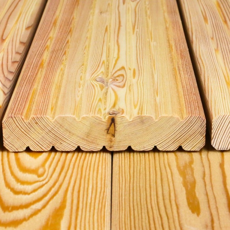 Bausatz Terrasse, Sibirische Lärche, grob genutet, 27 x 142 mm, B/C Sortierung