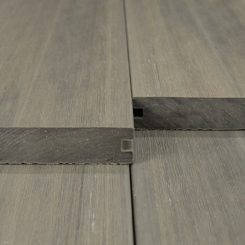 Bausatz, WPC Premium Terrassendiele 2. Generation, Massiv, 23 x 140 mm, Wellenstruktur / glatt, Antik