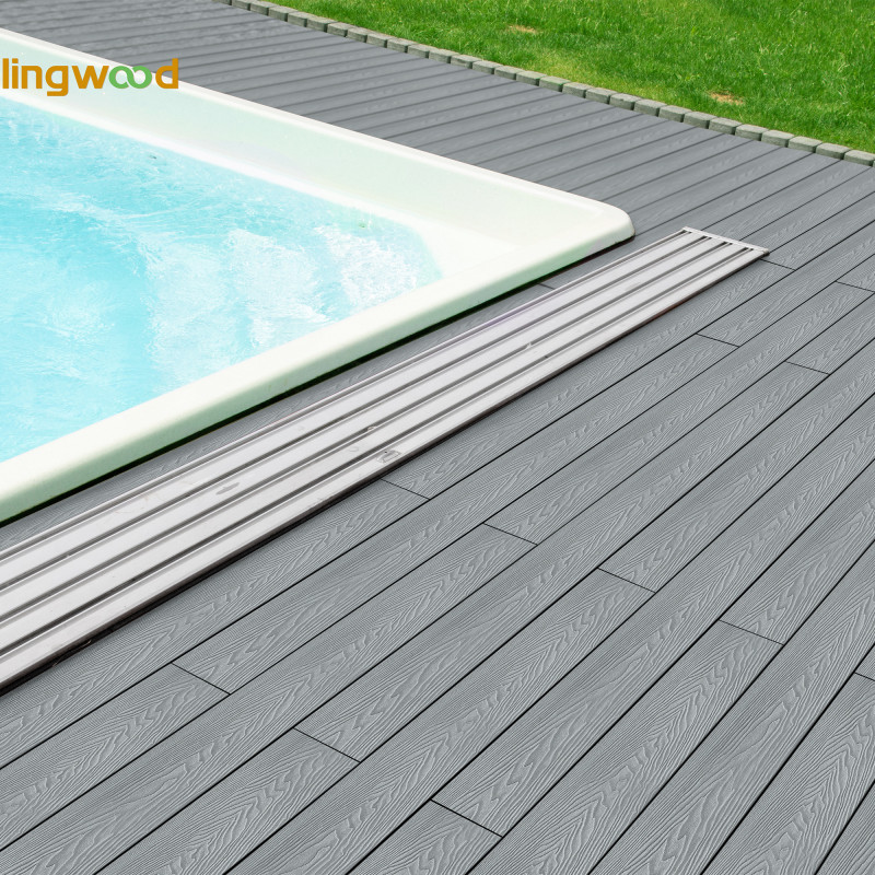 Bausatz, FeelingWood WPC Terrassendielen mit Klick-System, Grau