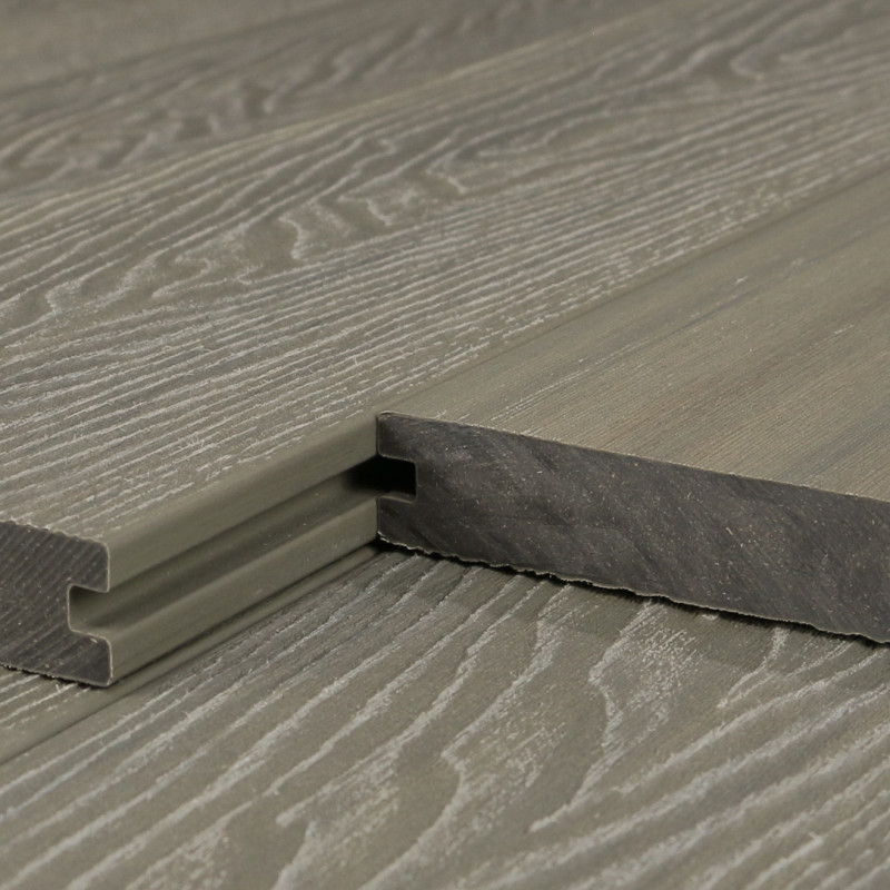 WPC Premium Terrassendiele 2. Generation, Massiv, 23 x 140 mm, Wellenstruktur / glatt, Antik