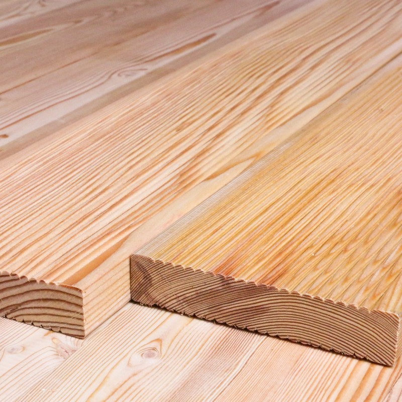 Bausatz Terrasse, Sibirische Lärche geriffelt, 27 x 140 mm, A/B Sortierung