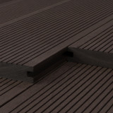 Bausatz, WPC Terrassendiele Massiv, 20 x 140 mm, glatt / fein, Dunkelbraun