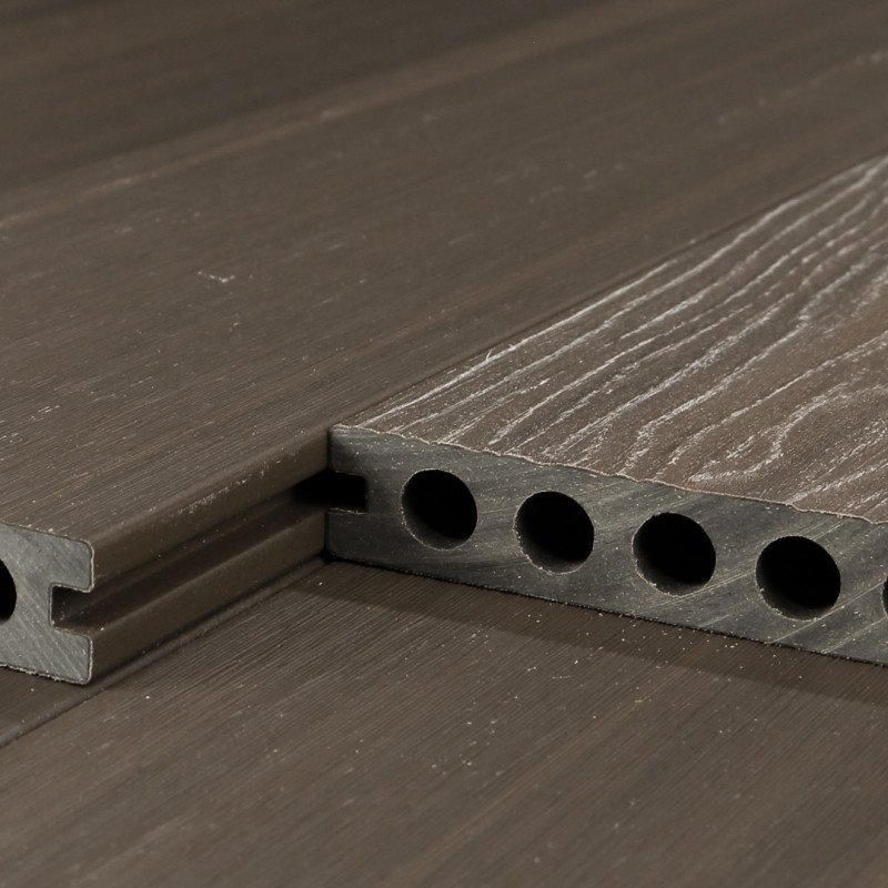 WPC Premium Terrassendiele 2. Generation, 23 x 142 mm, Wellenstruktur / glatt, Walnuss