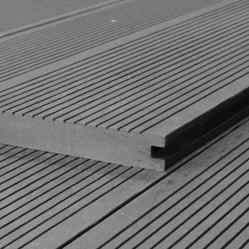 Bausatz, WPC Terrassendiele Massiv, 20 x 140 mm, glatt / fein, Grau