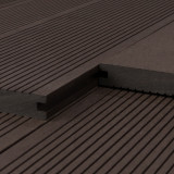 Bausatz, WPC Terrassendiele Massiv, 20 x 140 mm, glatt / fein, Dunkelbraun