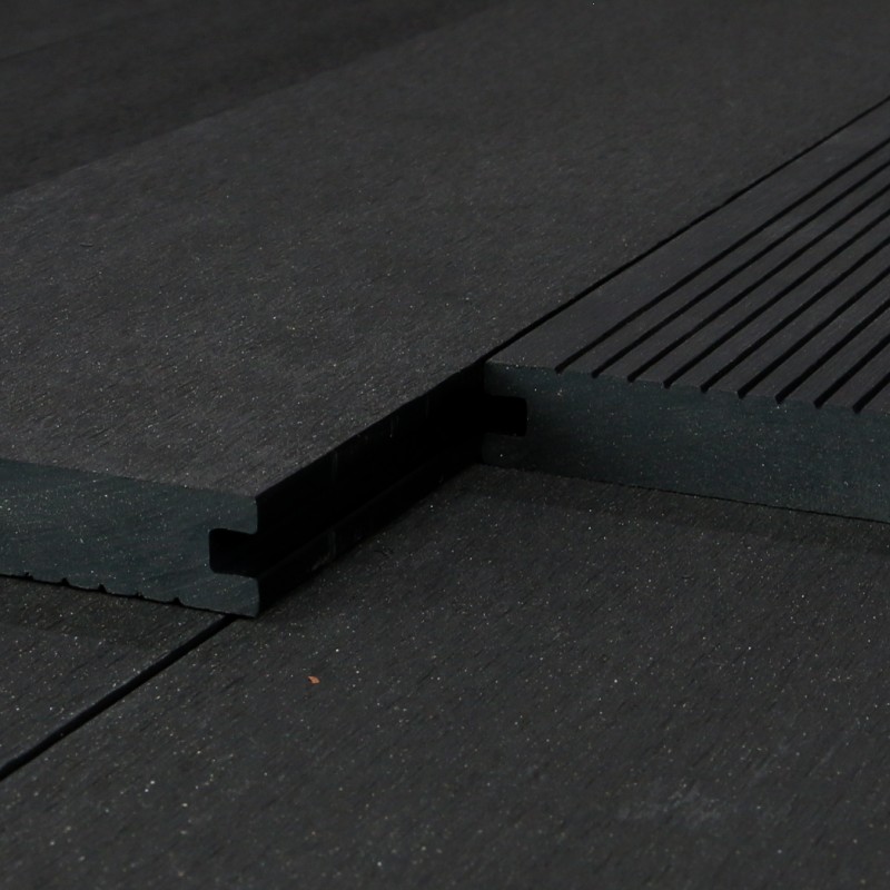 WPC Terrassendiele Massiv, 20 x 140 mm, glatt / fein, Dunkelgrau