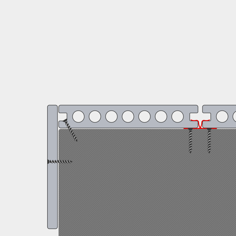 WPC Abschlussleiste in Holzoptik, 11 x 140 mm, Wellenstruktur / fein, Dunkelgrau