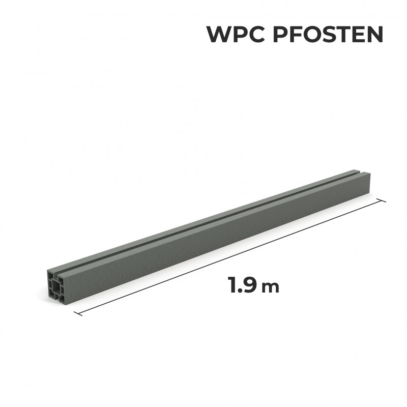 WPC-Pfosten 100 x 100 mm, Grau